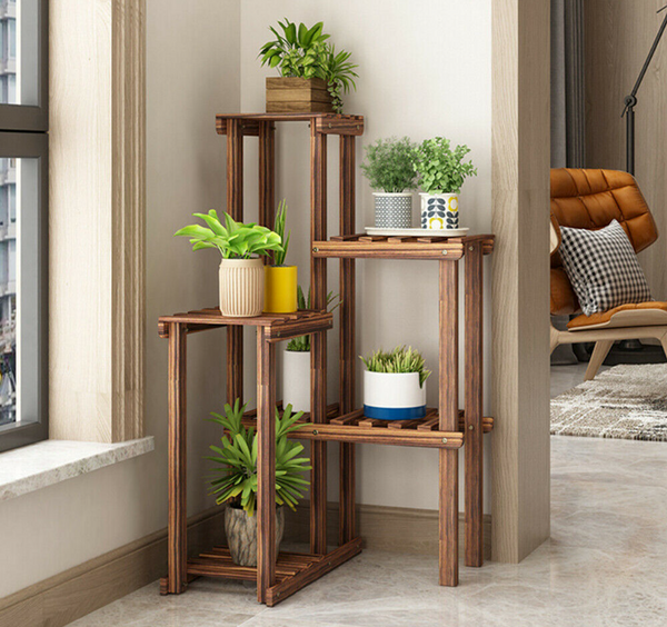indoor corner planter stand Indoor-Outdoor Wooden Plant Corner Stand