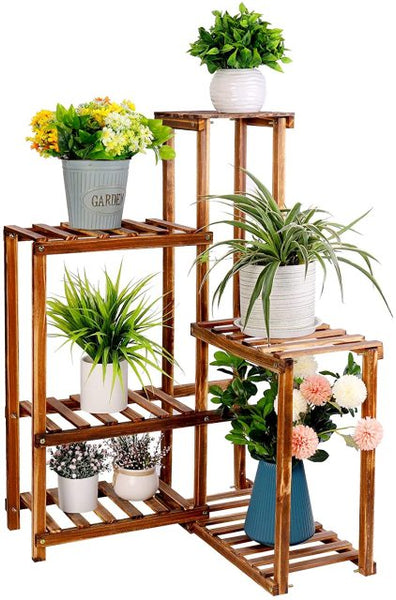 indoor corner planter Indoor-Outdoor Wooden Plant Corner Stand